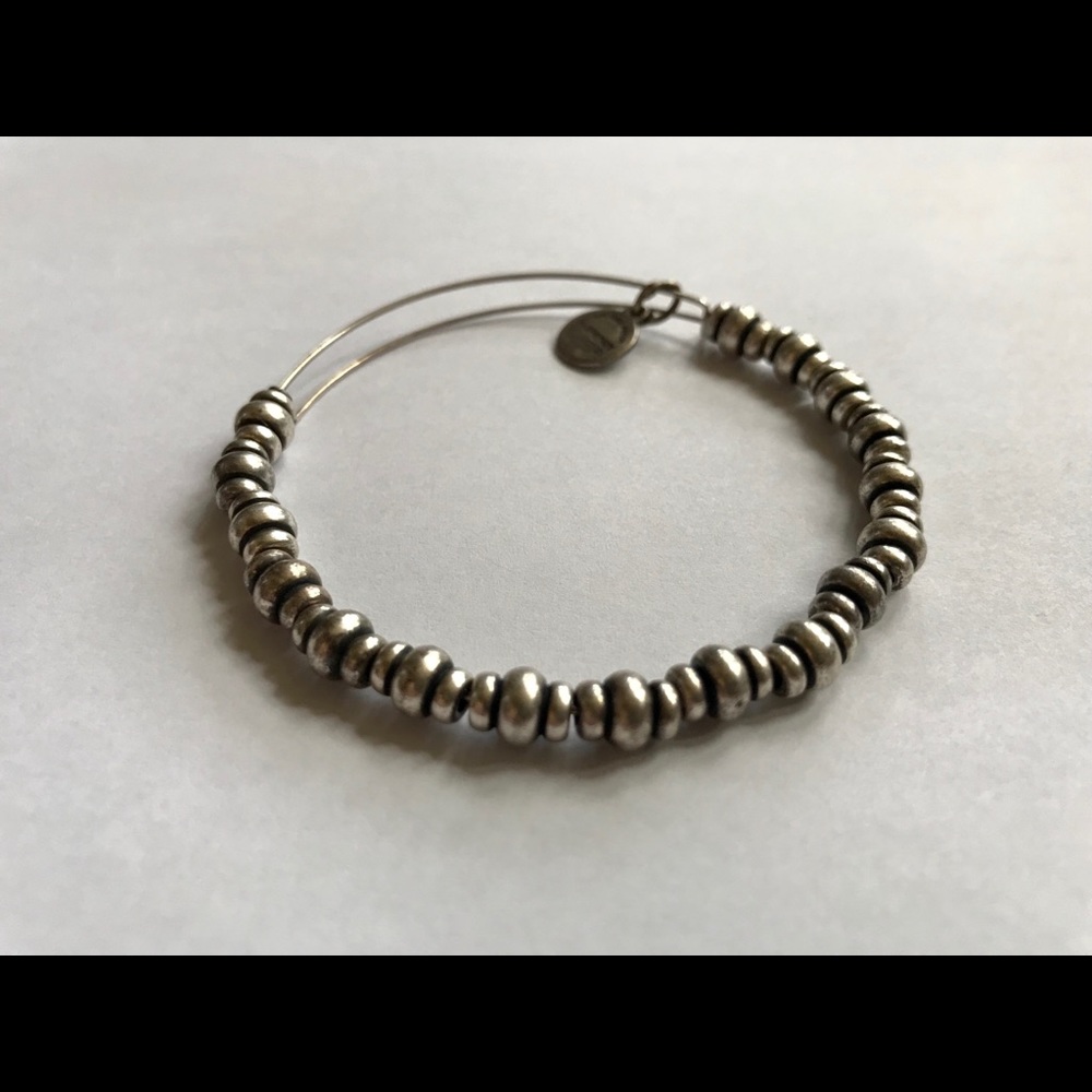 EUC Alex and Ani Rocket Beaded Bangle (silver)